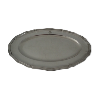 Monogrammed, oval-shaped dish - Chinon fillets collection - Christophle