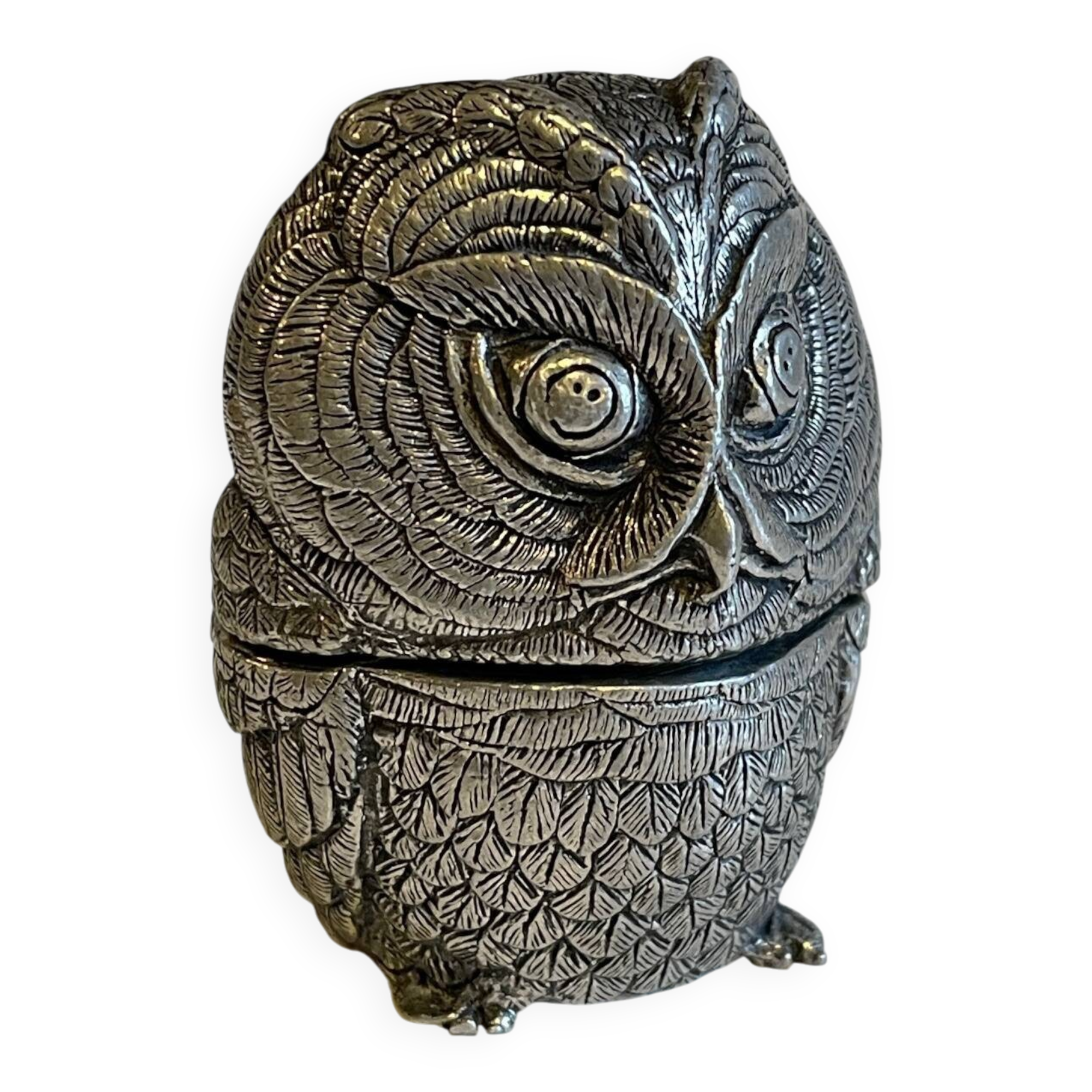 Pewter Owl Box by Etienne Sergent FRANCE