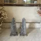 pair of obelisk bookends in grey/brown marble Art Deco style