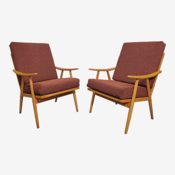 Une paire de fauteuils Boomerang de Ton Tchécoslovaquie, années 1960.