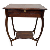 Antique dressing table with a hinged lid.