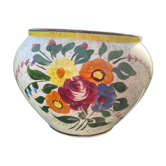 Cache pot floral faïencerie de longchamp vintage