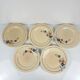Set of 5 flat plates Sarreguemines floral pattern, 1920-40