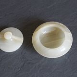 Vintage white marble round box