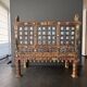 Antique wedding furniture from Rajasthan in carved wood, with inlays.