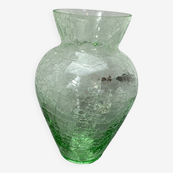 Vase en verre craquelé