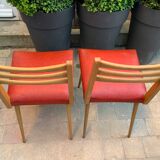 Chaises pieds compas skaï 1960