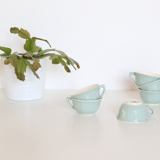 Set of 6 cups of the 1950s, the pottery of Sarreguemines