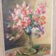 Oil on canvas old bouquet of peas desenteur signed m martin