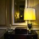 Vintage table lamp in glazed ceramic and gold-tone metal