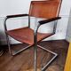 4 Matteo Grassi cantilever chairs in cognac leather