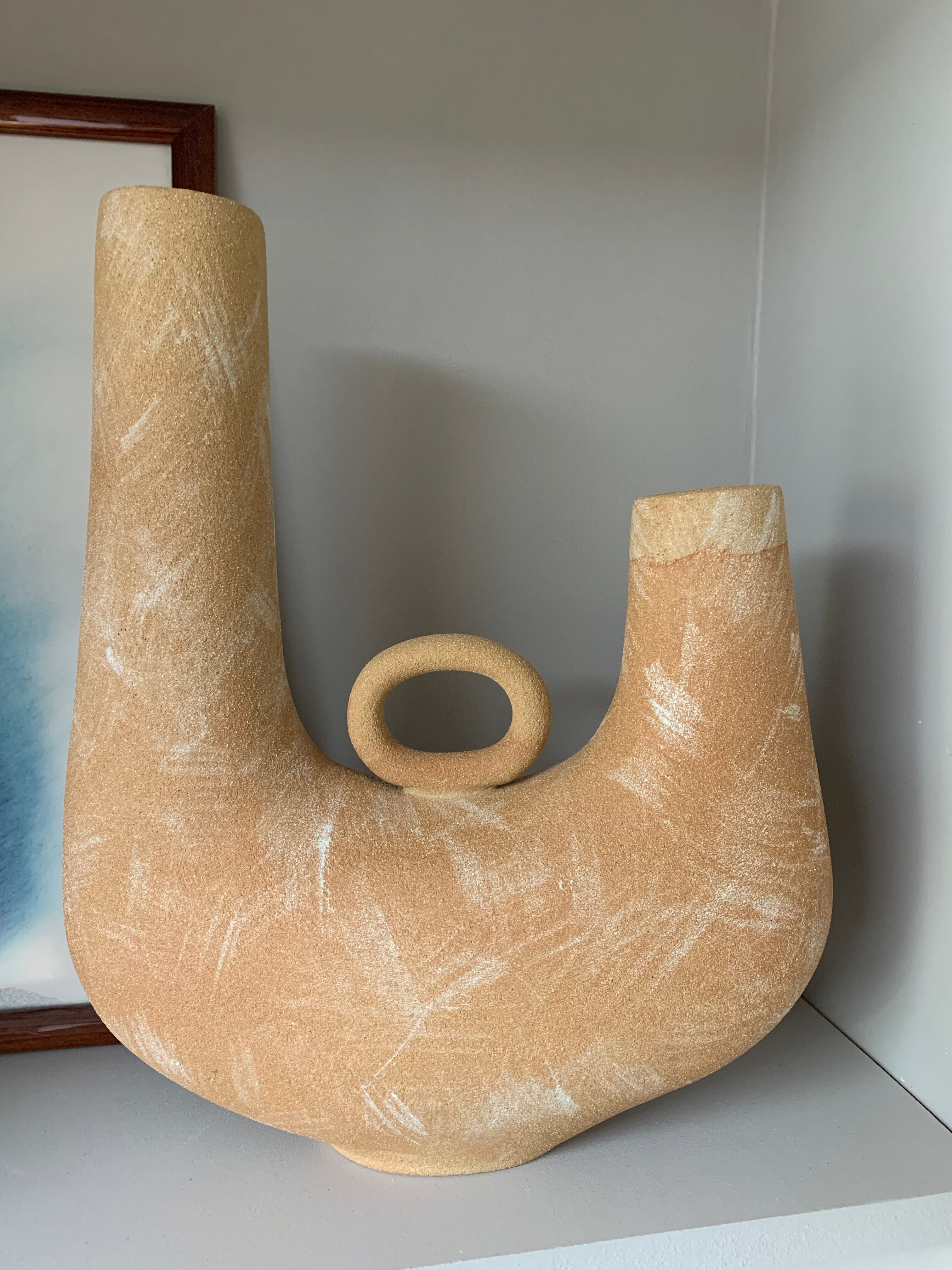 Grand vase en grès brut