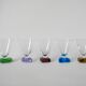 Lot de 5 verres à vin design pieds colorés 1970-1980