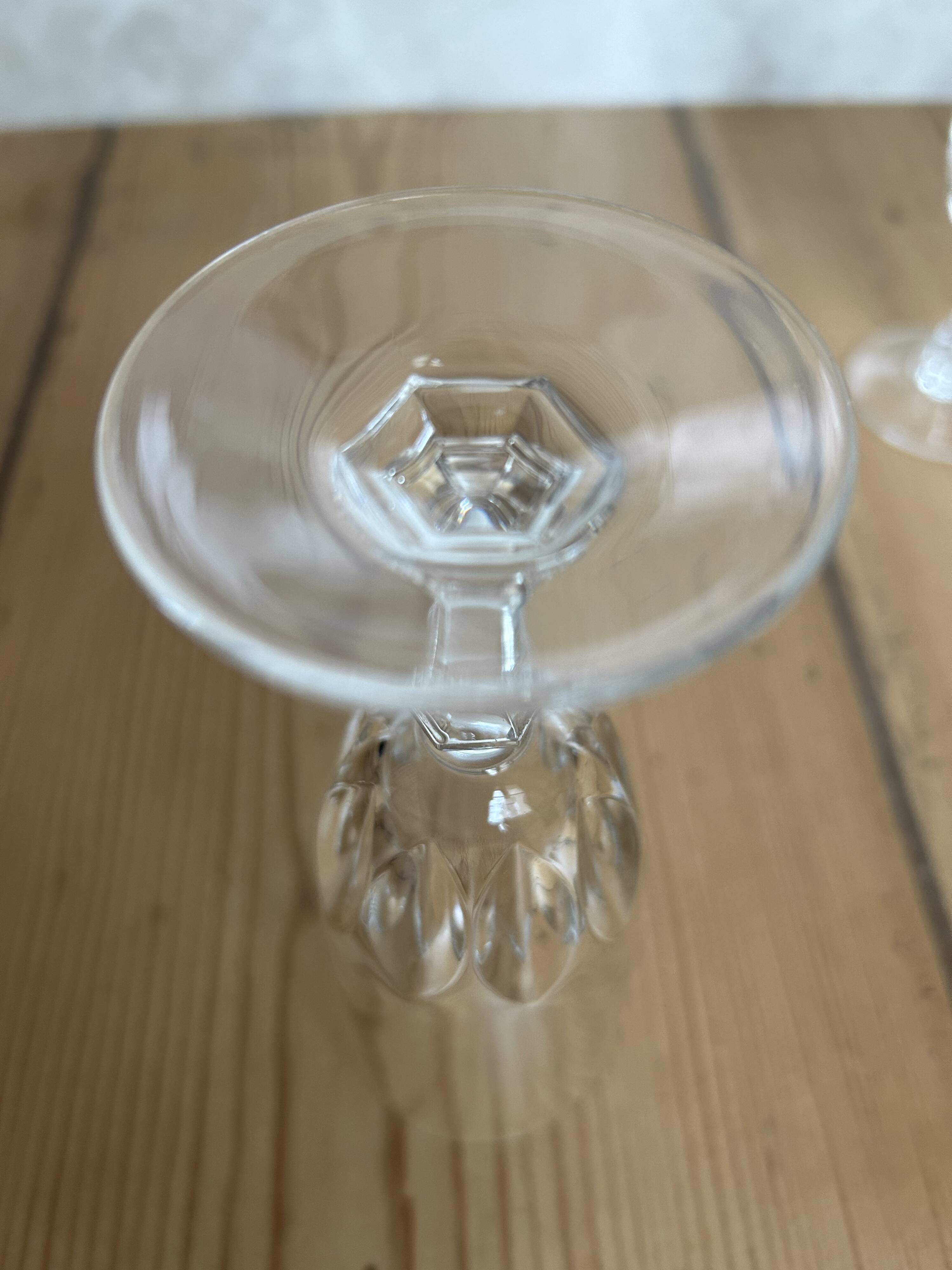 Set of 4 antique crystal flutes