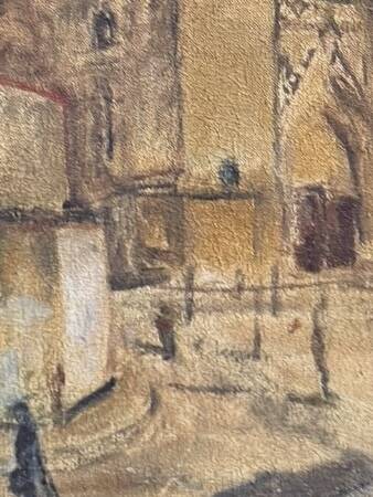 Huile sur toile vue de Béziers