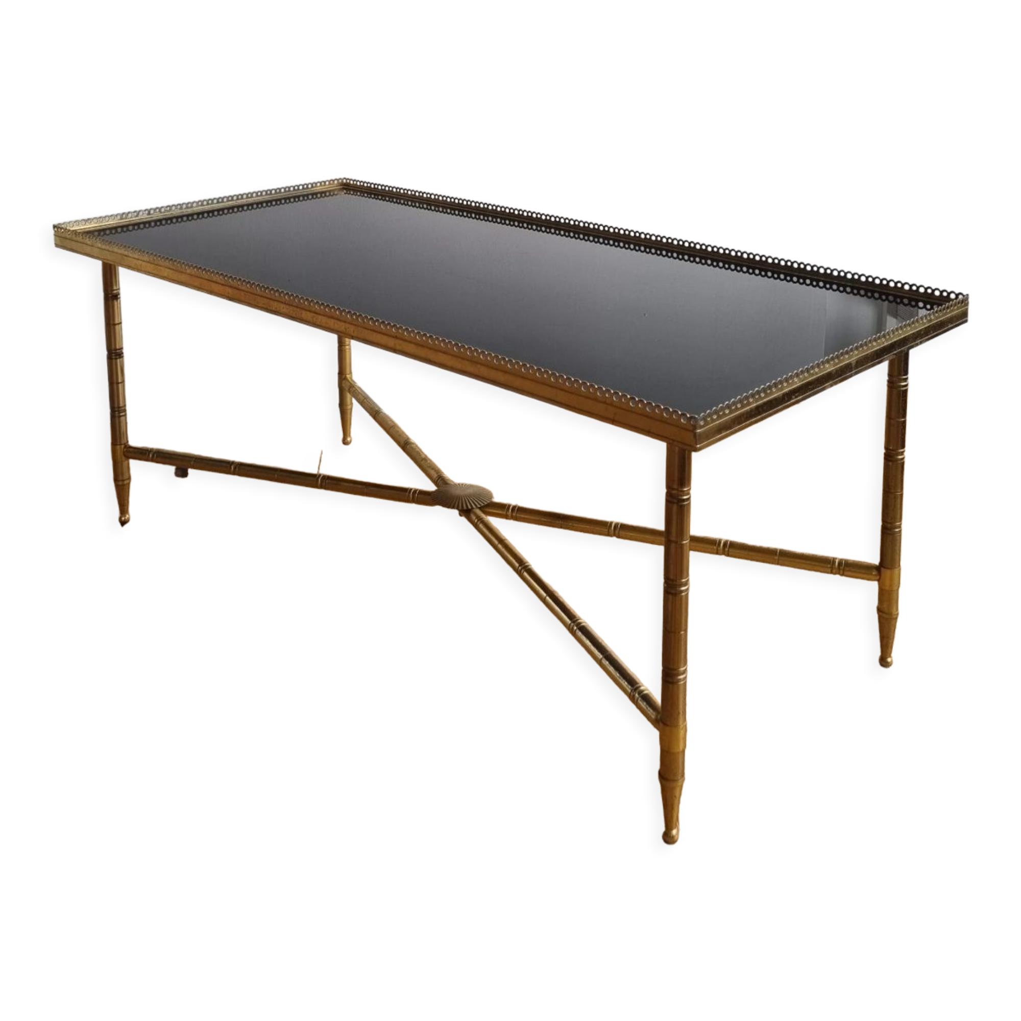 Vintage brass and glass coffee table