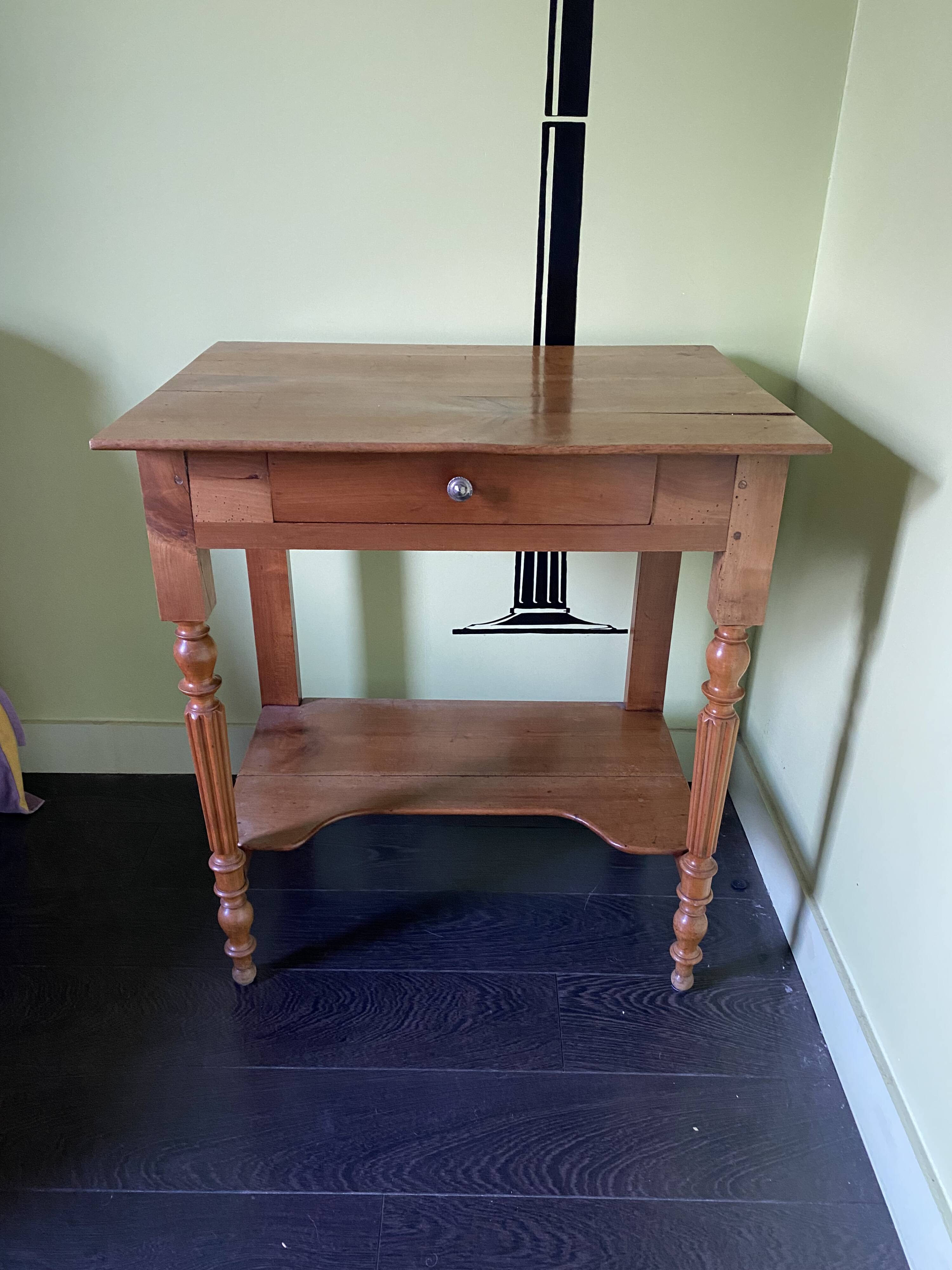 Side table, solid wood desk in Louis-Philippe style