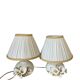 Pair of bedside lamps, vintage floral ceramic by Nazareno Picciotti, Deruta Italie