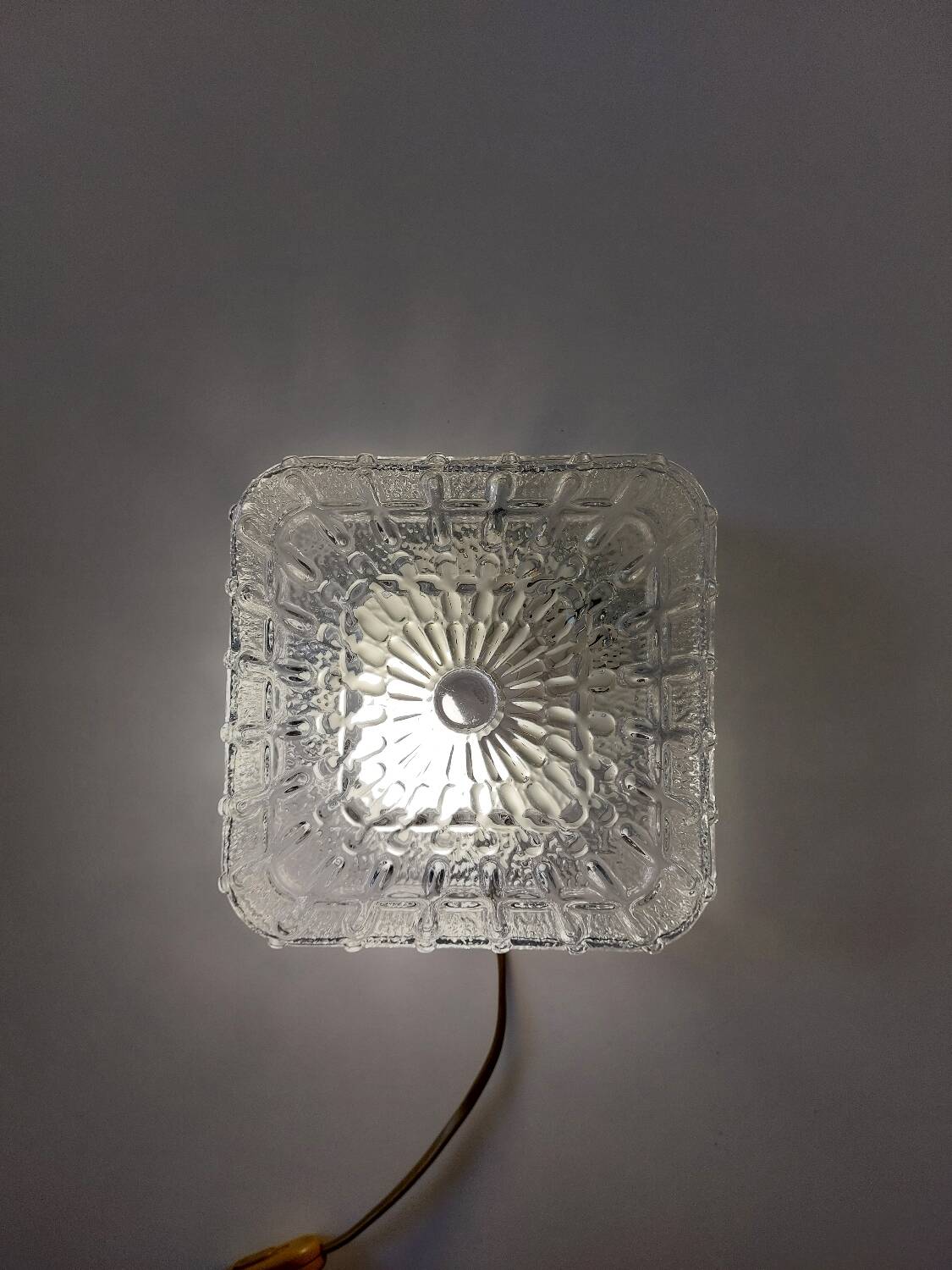 Plafonnier applique verre minimaliste 1970/ 1980