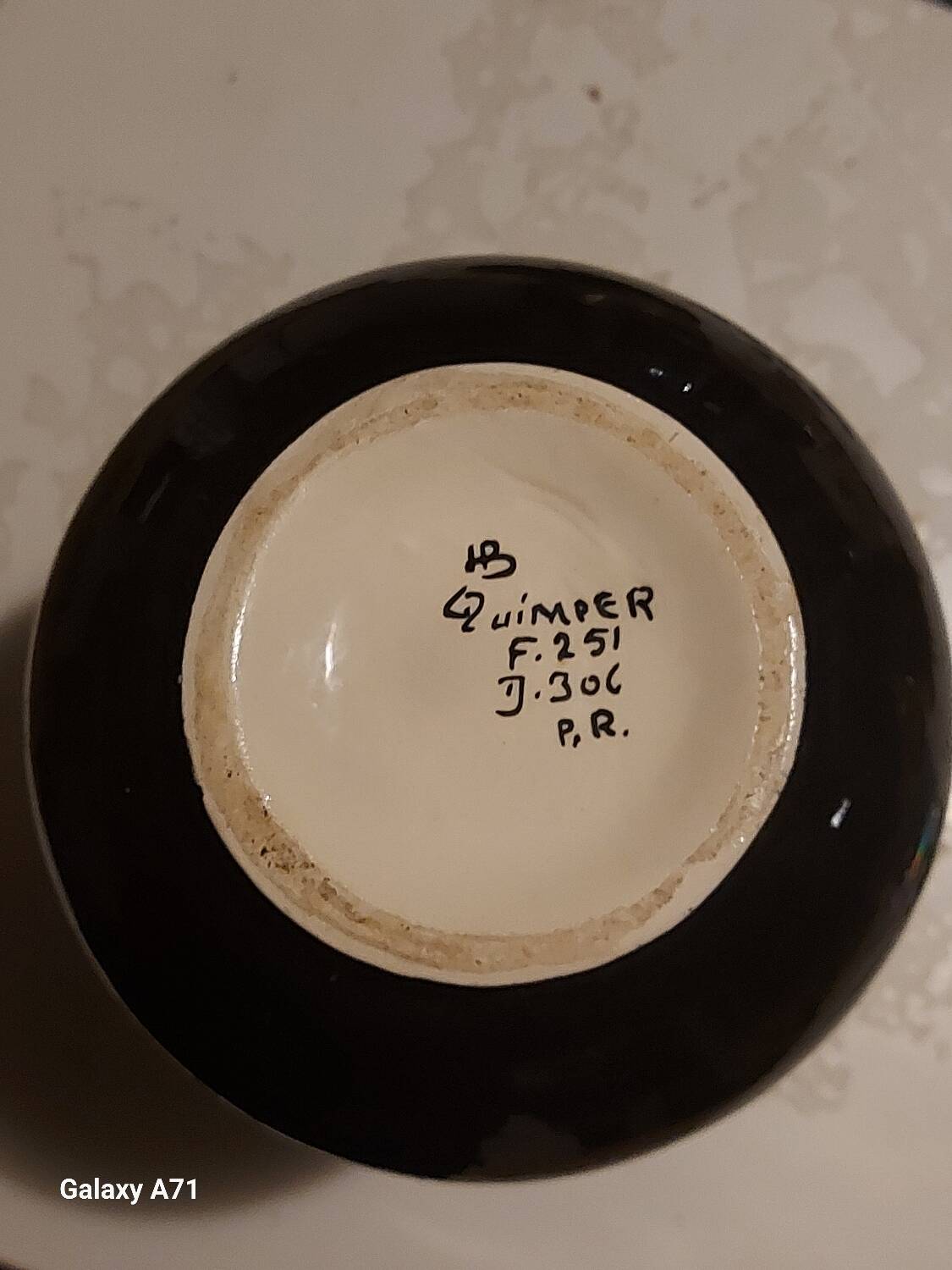 Faience vase from Quimper signed HB Quimper