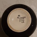 Qimper earthenware vase signed HB Quimper