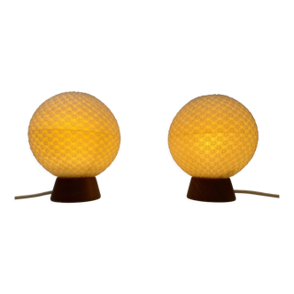 Paire de lampes de chevets Temde vintage 1960