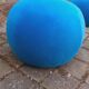 Pair of stools, blue ball ottoman from the 80s.