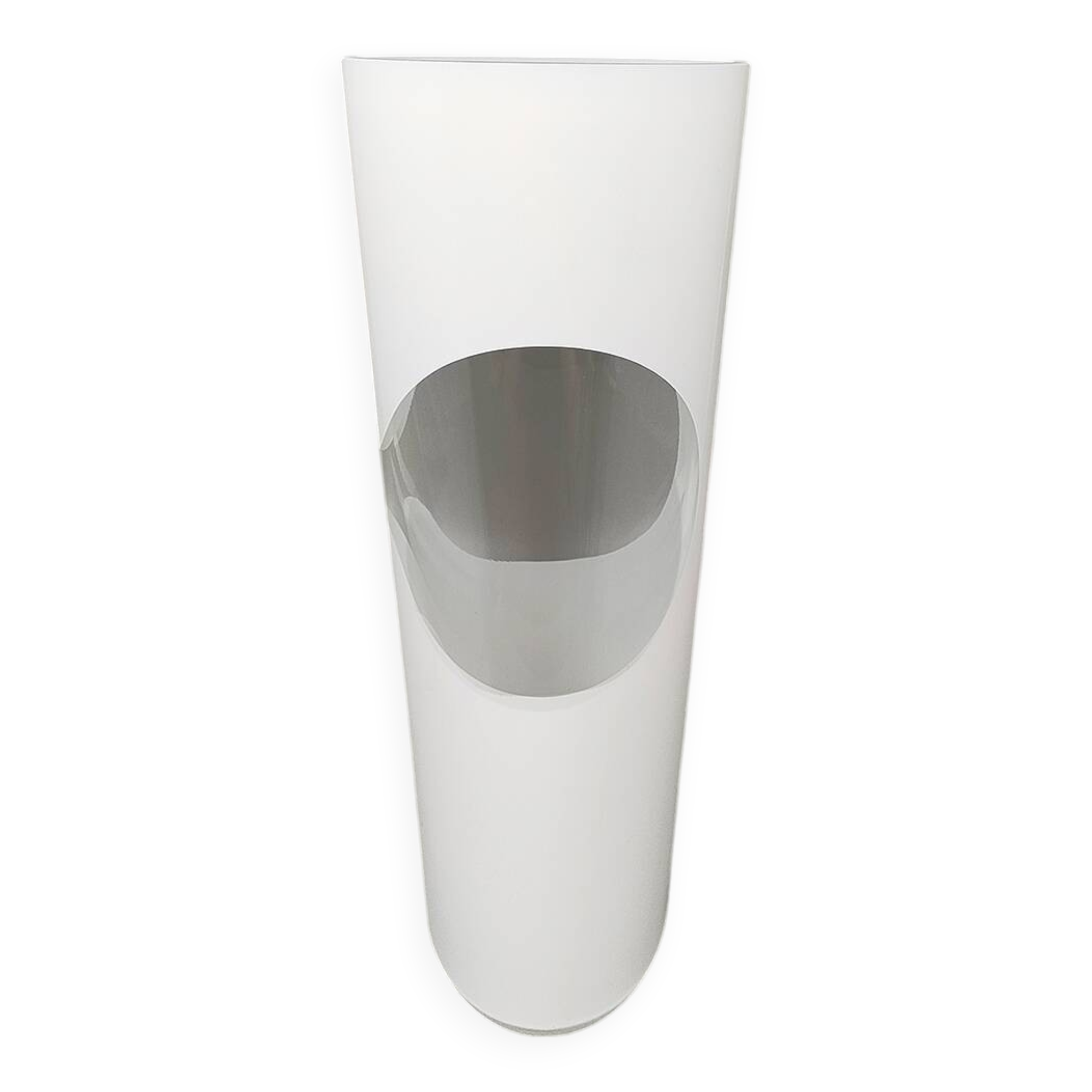 1970s Astonishing White Space Age vase by Linea Glass. Made in Italy