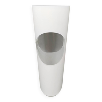 1970s Astonishing White Space Age vase by Linea Glass. Made in Italy