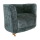 19th century black upholstered victorian tub chair on brass casters