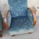 Paire de fauteuils art déco tissu bleu