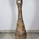Large La Roue Vallauris ceramic vase, French, beige flower decor, 1975