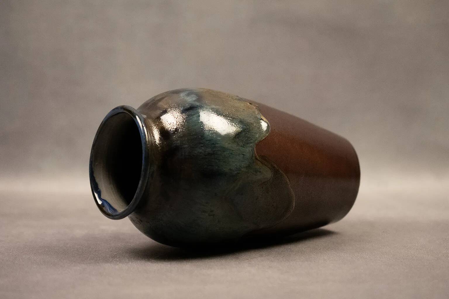 Glazed stoneware vase by Michel & Denise Pointu - Puisaye stoneware, 1950s