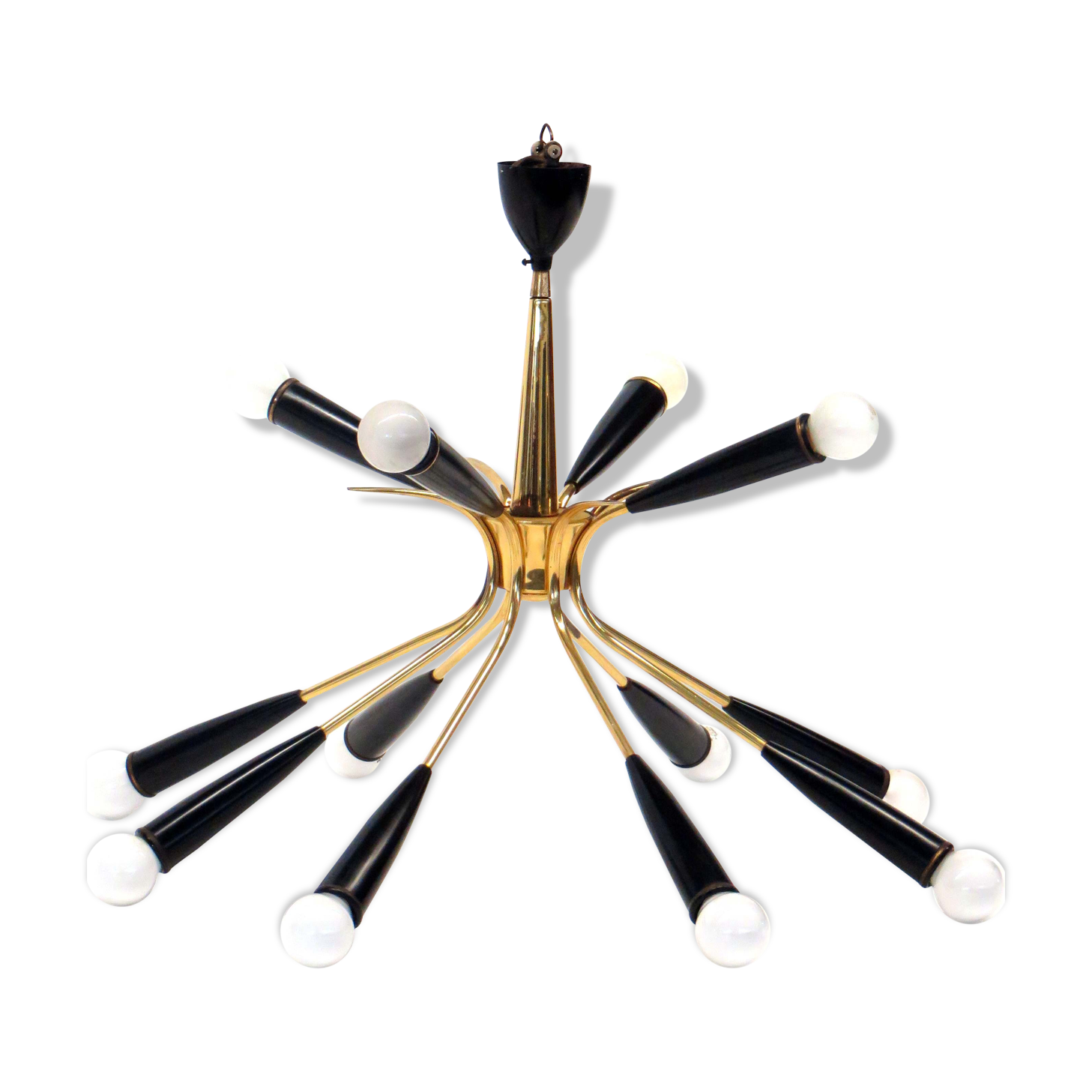 Hollywood Regency style chandelier with 12 luminous points