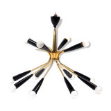 Hollywood Regency style chandelier with 12 luminous points