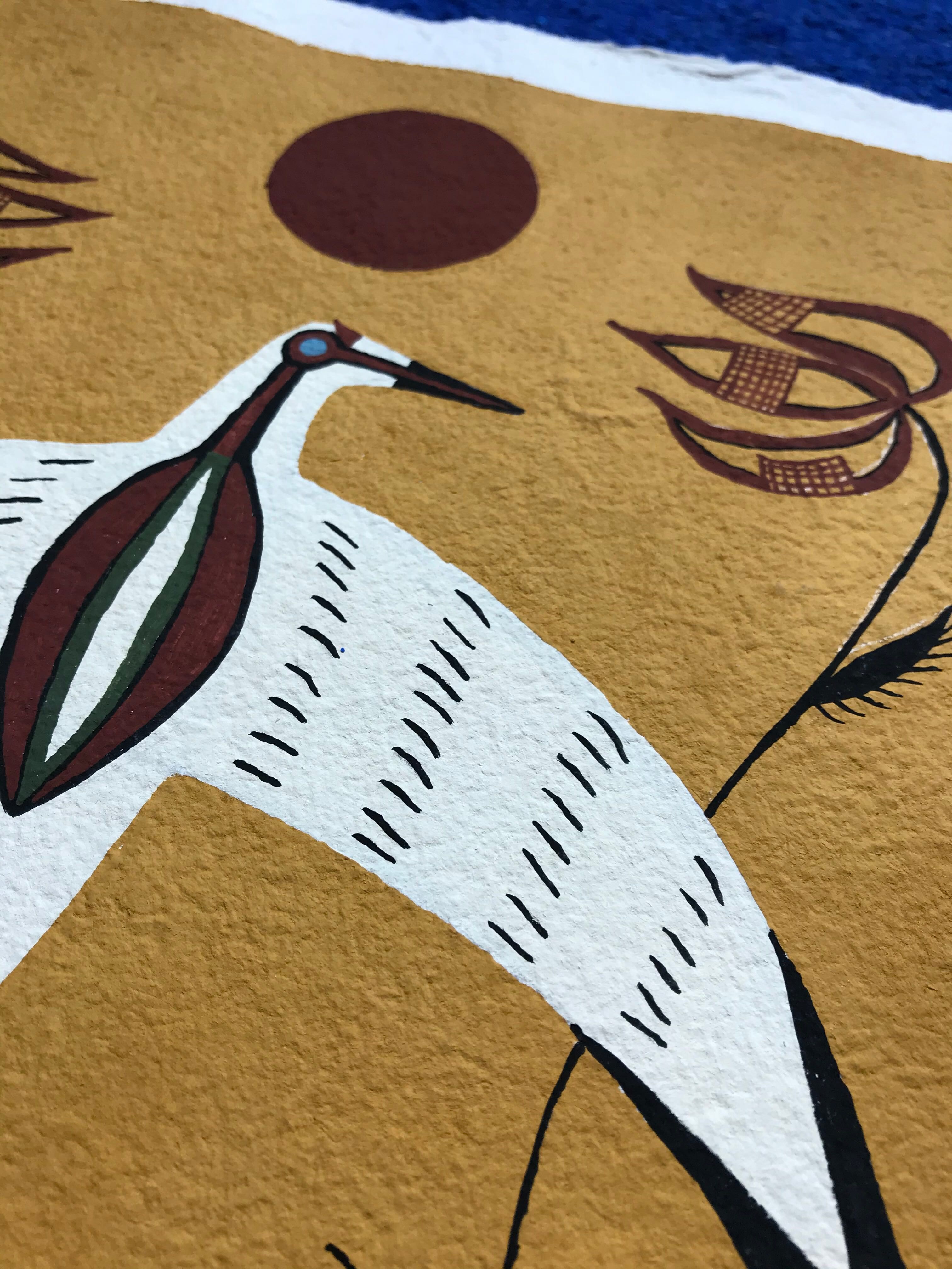 Painting Camille Cabanes - Crane - Sun