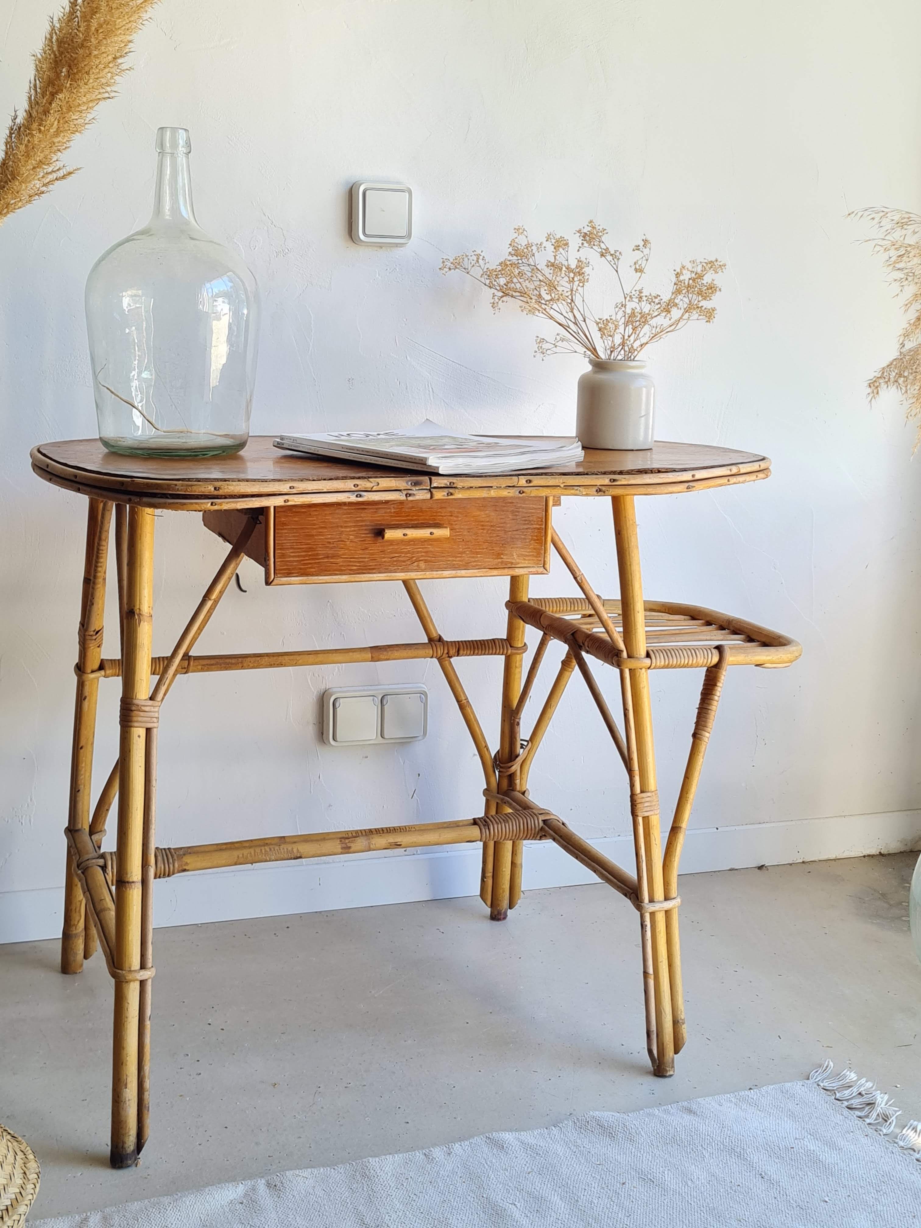 Vintage rattan desk