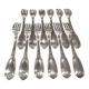 12 silver-plated metal table forks by Ravinet & Cie, Empire 81.