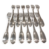 12 fourchettes de table metal argente orfevre Ravinet & cie Empire 81