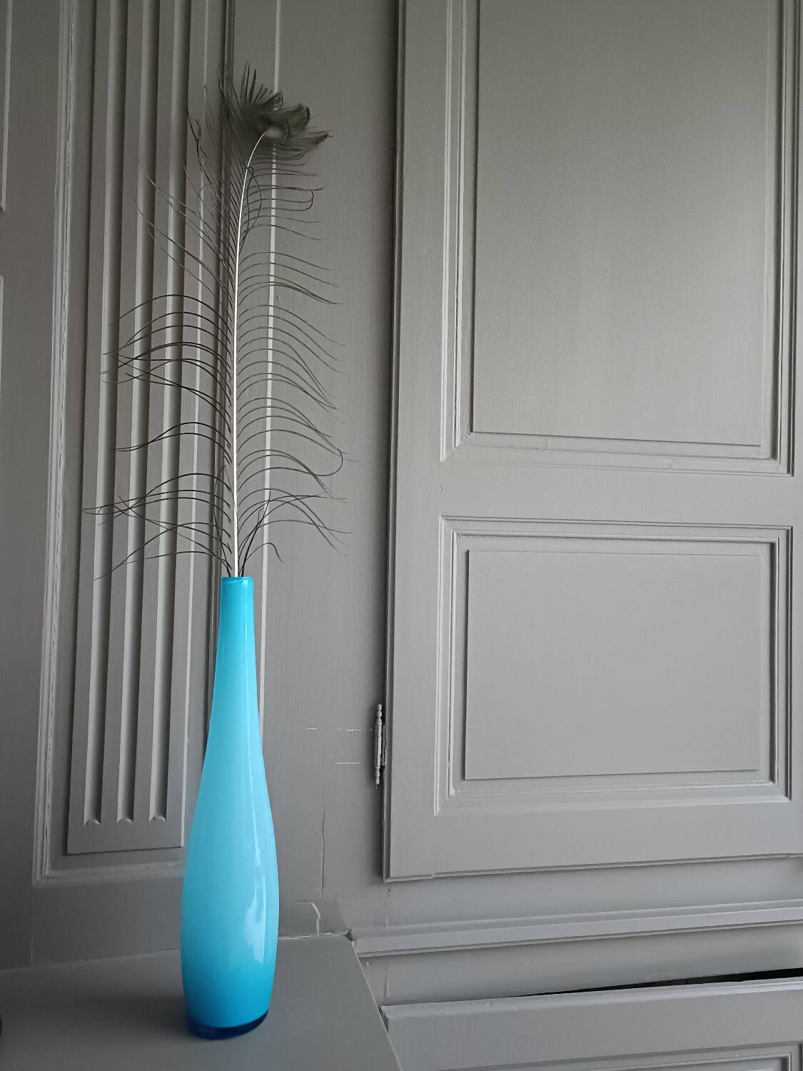 Blue opaline glass vase/soliflore