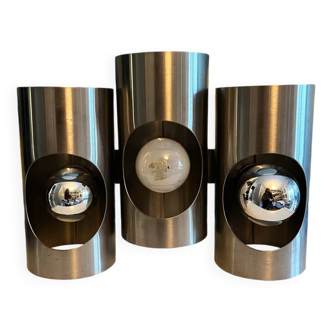 Brushed stainless steel wall light