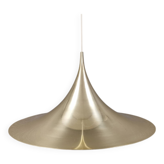 Golden semi hanging lamp, designed by bonderup & thorup Denmak 1974