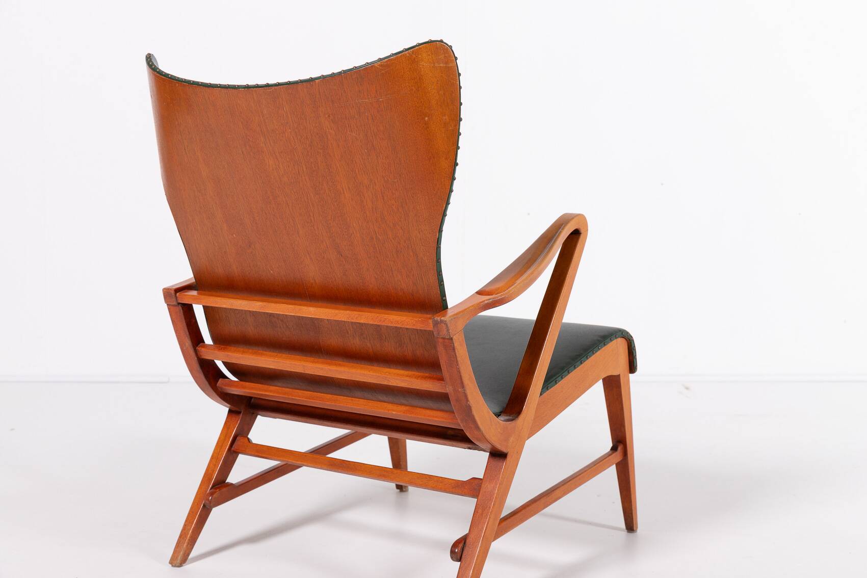 Architectural Swedish Mid-Century Modern armchairs by Axel Larsson, 1950’s