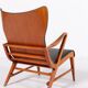 Architectural Swedish Mid-Century Modern armchairs by Axel Larsson, 1950’s