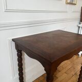 Antique beaded wood side table