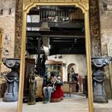 Louis XVI style gilded wood mirror from the Napoleonic III era, 2.75m x 1.48m.