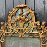 Large Louis XV Pareclosed Mirror In Carved And Gilded Wood, France 18th Century