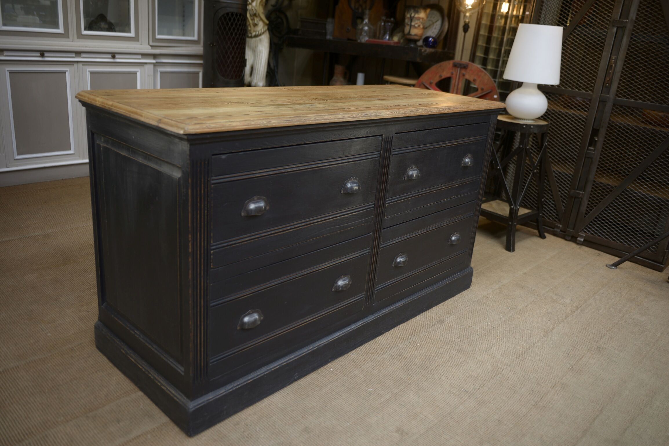 Commercial furniture has 4 large drawers fir 1930