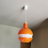 Vintage space age glass pendant light, Peill and Putzler