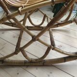 Fauteuil à bascule rocking chair en rotin